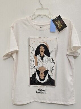 new NETFLIX women's size Large School for Good and Evil Agatha Graphic‎ T Shirt
